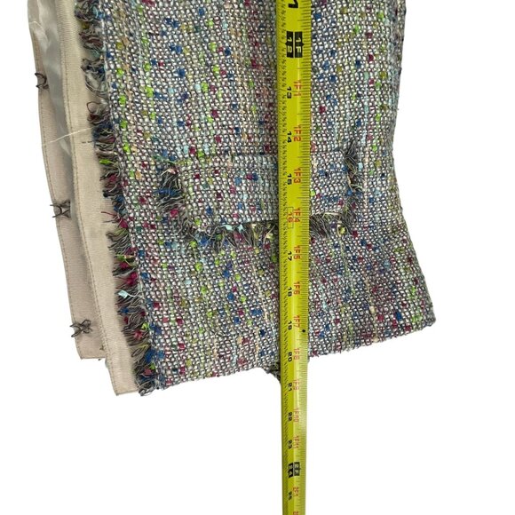 Willi Smith Womens Tweed  Blazer Size 6 Multicolor Colorful Raw Hem Office Caree - Picture 4 of 12